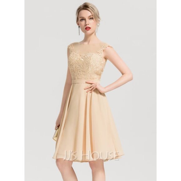 NWT JJs House Womens Size 8 Blue A-line Knee-Length Chiffon Cocktail Dress NEW - Picture 6 of 8